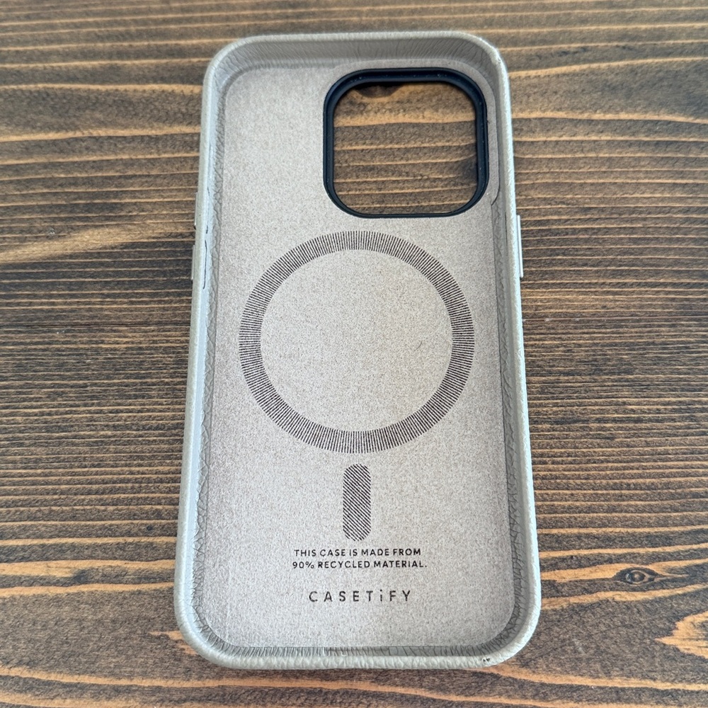 CASETiFY iPhone 14 Pro Pebbled Case - Greige (Light Brown) - Picture 2 of 3